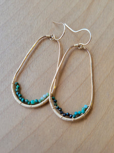 Chrysocolla Oval Hoops