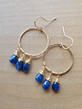 Blue Sapphire Hoops