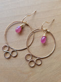 Pink Sapphire hoop earrings