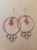 Pink Sapphire hoop earrings