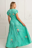 Flores Gown in Acqua Green